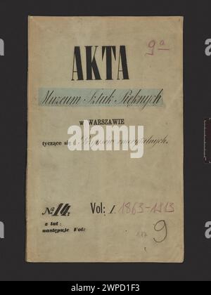 Les dossiers du Musée des Arts des Pères de Varsovie concernaient les règlements sur les pensions, no 14, vol. I ; Musée des Arts du Père (Varsovie ; 1862-1916) ; 1859, 1863-1913 (1859-00-00-1859-00-00); Banque D'Images