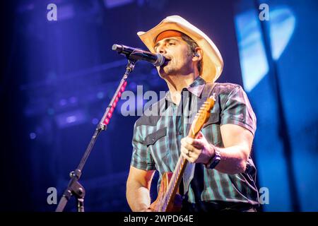 Oslo, Norvège. 06 mars 2024. Le chanteur country et compositeur américain Brad Paisley donne un concert à Oslo Spektrum à Oslo. (Crédit photo : Gonzales photo/Alamy Live News Banque D'Images