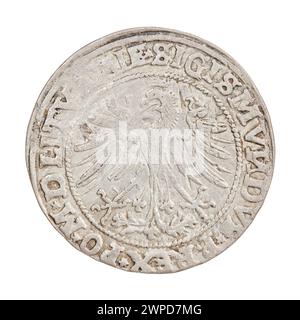 Pièce de monnaie lituanienne émise en 1535 sous le roi Zygmunt i Stary de Pologne, qui fait partie du système monétaire du XVIe siècle. Banque D'Images