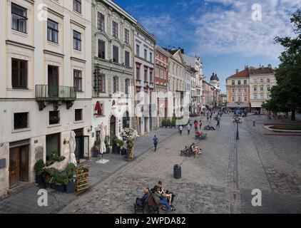 Market Square in Lviv, Ukraine Stock Photo