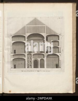 Cette gravure de 1622 par Ryckemans d'après Rubens représente la partie intérieure nord d'un palais génois, montrant l'organisation spatiale et les détails structurels. Banque D'Images