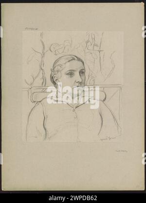 Portrait d'un artiste dans un buste, assis sur un fond de verdure ; Thoma, Hans (1839-1924) ; 1880-1900 (1880-00-00-1900-00-00); Banque D'Images