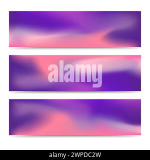 Ensemble de bannières colorées dégradées abstraites lisses et floues. Fond multicolore créatif abstrait. Illustration vectorielle Illustration de Vecteur
