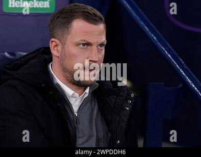 MANCHESTER, ROYAUME-UNI. 6 mars 2024. Jacob Neestrup entraîneur du FC Copenhague lors du match de l'UEFA Champions League au stade Etihad de MANCHESTER. Le crédit photo devrait se lire : Andrew Yates/Sportimage crédit : Sportimage Ltd/Alamy Live News Banque D'Images