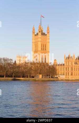 Royaume-Uni, Londres, la Tour Victoria, une partie du Palais de Westminster. Banque D'Images