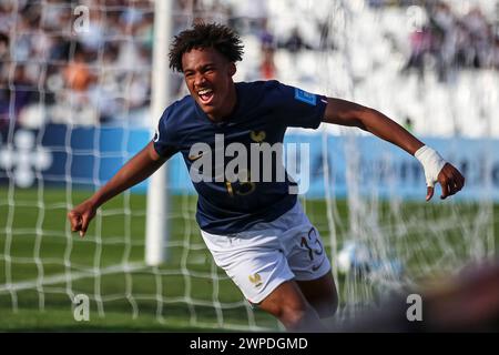 MENDOZA, ARGENTINE - MAI 25 : Wilson Odobert célèbre son but lors de la Coupe du monde U20 de la FIFA, Argentine 2023 match France contre Gambie Banque D'Images