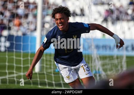 MENDOZA, ARGENTINE - MAI 25 : Wilson Odobert célèbre son but lors de la Coupe du monde U20 de la FIFA, Argentine 2023 match France contre Gambie Banque D'Images