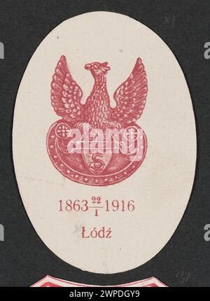 Impression occasionnelle représentant l'aigle des légions polonaises avec la lettre S et ci-dessous : 1863 22/et 1916 Łódź ; légions polonaises ; 1916 (1914-00-00-1939-00-00); Banque D'Images