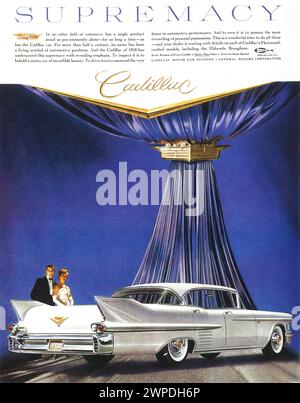 Publicité imprimée « Supremacy » 1958 de Cadillac Berline de ville Banque D'Images