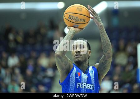 Porto, Portugal. 06 mars 2024. Porto, 03/06/2024 - le FC Porto a accueilli Bahçeşehir Koleji Spor Kulübü ce soir à la Pavilhão Dragão Arena, dans le match éliminatoire masculin de la FIBA Europe Cup 2023/24. Cat Barber (FC Porto) (Pedro Granadeiro/Global Imagens) crédit : Atlantico Press/Alamy Live News Banque D'Images