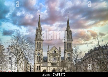 Paris, église Saint-Ambroise, boulevard Voltaire dans le 11E arrondissement Banque D'Images