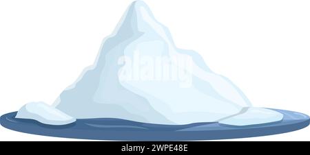 Vecteur de dessin animé d'icône de montagne Iceberg. Exploration arctique. Voyagez dans une nature froide Illustration de Vecteur