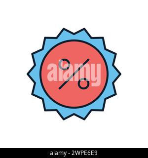 Icône vectorielle relative au badge de pourcentage Illustration de Vecteur