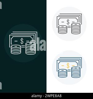 Billls and coins Currency Vector Icon Design Illustration de Vecteur