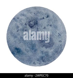 Aquarelle délicate peinture à la main lune violette isolée sur blanc Banque D'Images