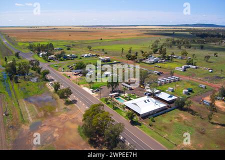 Antenne de l'hôtel Mucka sur la Warrego Highway Muckadilla Queensland Australie Banque D'Images