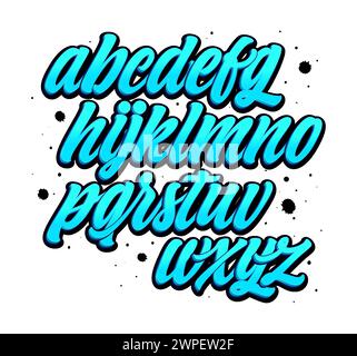 Vecteur alphabet dessiné à la main. Lettres de peinture au pinceau. Typographie de script décoratif. Illustration de Vecteur