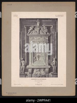 Florence. Basilique San Lorenzo - Desiderio da Settignano (1428-1464), sacramentarium illusionniste ; Z : Musée das. Eine anleitung zum Genuss der Werke Bilder Kunst, Verlag von Wilhelm Spemann, Berlin und Stuttgart, TAF. 104 ; Spemann, Wilhelm (1844-1910), Alinari, Fratelli (Florence; Photographic Plant ; 1852-) ; 1880-1921 (1880-00-00-1921-00-00); Banque D'Images