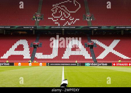 Amsterdam, pays-Bas. 07 mars 2024. AMSTERDAM, 07-03-2024, JohanCruyff Stadium, UEFA Conference League saison 2023/2024. Première étape entre Ajax et Aston Villa. Aperçu du stade crédit : Pro Shots/Alamy Live News Banque D'Images