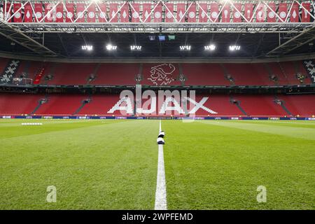 Amsterdam, pays-Bas. 07 mars 2024. AMSTERDAM, 07-03-2024, JohanCruyff Stadium, UEFA Conference League saison 2023/2024. Première étape entre Ajax et Aston Villa. Aperçu du stade crédit : Pro Shots/Alamy Live News Banque D'Images