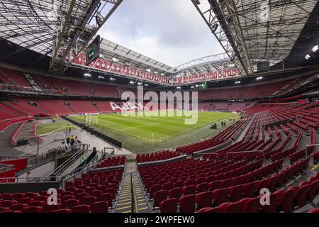 Amsterdam, pays-Bas. 07 mars 2024. AMSTERDAM, 07-03-2024, JohanCruyff Stadium, UEFA Conference League saison 2023/2024. Première étape entre Ajax et Aston Villa. Aperçu du stade crédit : Pro Shots/Alamy Live News Banque D'Images