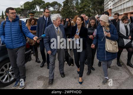 Marseille, France. 15 février 2024. Le 15 février 2024, Sabrina Agresti-Roubache visite le domaine de Kalliste dans la banlieue nord de Marseille. Photo de Laurent Coust/ABACAPRESS.COM crédit : Abaca Press/Alamy Live News Banque D'Images