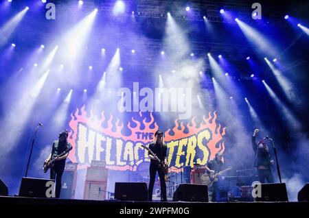 Les Hellacopters se produisent au Release Athens Festival à Plateia Nerou / Grèce, juillet 2022 Banque D'Images