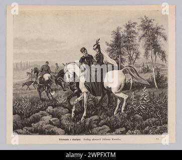 Reproduction aquarelle : Juliusz Kossak (1824-1899), chasse avec lévrier ; Z : 'Tygodnik Ilustrowany' 1881, No 288 (2 juillet), p. 12 ; inconnu, Boczkowski, Pawe (FL. 1872-1901), Tygodnik Ilustrowany (Varsovie ; magazine ; 1859-1939) ; 1881 (1885-00-00-1910-00-00); Banque D'Images