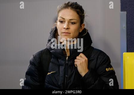 Melanie Leupolz #8 de Chelsea FC arrivant au stade joie lors du match de demi-finale de la FA Women's League Cup entre Manchester City et Chelsea au stade joie, Manchester le jeudi 7 mars 2024. (Photo : Mike Morese | mi News) crédit : MI News & Sport /Alamy Live News Banque D'Images