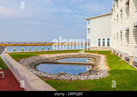 Hébergement de vacances et stations sur l'île Chincoteague en Virginie. Banque D'Images