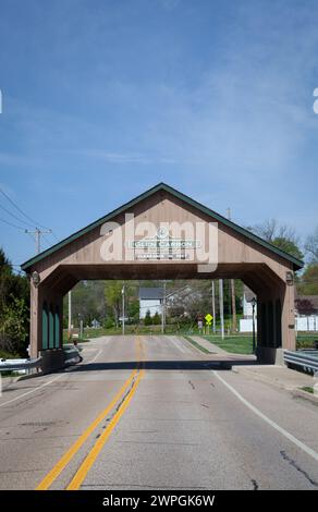 Pont couvert à Glen Carbon Illinois Banque D'Images