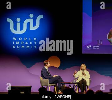 Bordeaux, France. 07 mars 2024. © PHOTOPQR/SUD OUEST/BONNAUD GUILLAUME BONNAUD ; BORDEAUX ; 07/03/2024 ; LE 7 MARS 2024/AU PALAIS 2 L'ATLANTIQUE A BORDEAUX LAC/WORLD IMPACT SUMMIT 2024/ HILLARY CLINTON DEBAT SUR LA TRANSITION ÉCOLOGIQUE/ PH GUILLAUME BONNAUD/ EXCLUSIF CRÉDIT : MAXPPP/ALAMY LIVE NEWS Banque D'Images