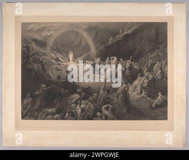 Une représentation postérieure à 1866 du Christ portant la croix, illustrée par Gustave Doré, montrant des éléments religieux et symboliques. Banque D'Images