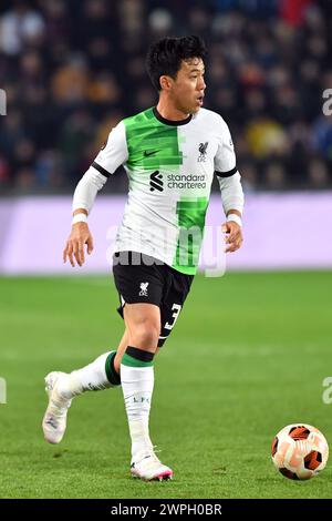Prague, République tchèque. 7 mars 2024. WATARU ENDO de Liverpool au Stadion Letna lors du Round of 16, 1ère manche, de l'UEFA Europa League, le 06 mars 2024, à Prague en République Tchèque. (Crédit image : © Slavek Ruta/ZUMA Press Wire) USAGE ÉDITORIAL SEULEMENT! Non destiné à UN USAGE commercial ! Banque D'Images