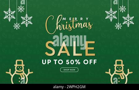 Promotion de Noël offre vente bannière saisonnière des fêtes. Design moderne de bannière de Noël. Vacances d'hiver Joyeux Noël Joyeux soldes promotionnelles bonne année Illustration de Vecteur