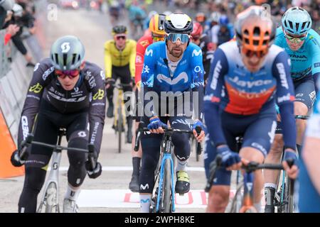 Giulianova, Italie. 07 mars 2024. Nelson Oliveira de Movistar Team en action lors du 59ème Tirreno-Adriatico 2024, étape 4 d'Arrone à Giulianova. Crédit : SOPA images Limited/Alamy Live News Banque D'Images