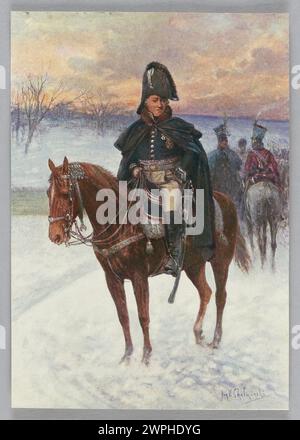 Reproduction d'image : Jan Chełmiński (1851-1925), Jan Henryk Dąbrowski sur un cheval ; et la moitié. xxe siècle (1900-00-00-1950-00-00); Banque D'Images