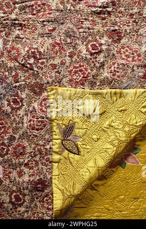 Une couette du XVIIIe siècle, connue sous le nom de BOK, montrant la construction textile et la conception du tissu de l'époque. Banque D'Images