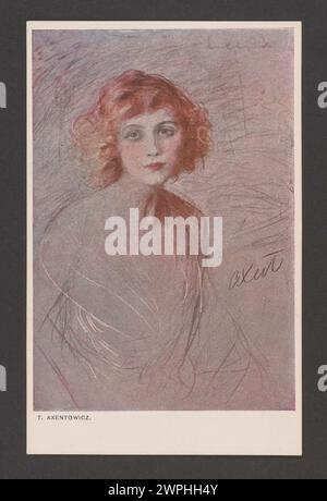 Teodor Axentowicz (1859-1938), portrait d'une femme ; Czernecki, Jan (Wieliczka, Kraków ; Éditeur; 1905-1939) ; 1912 (1912-00-00-1912-00-00); Banque D'Images