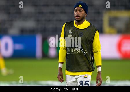 Bruxelles, Belgique. 08 mars 2024. Fred de Fenerbahce lors de la manche de la Ligue des conférences Europa de l'UEFA en 16, match de 1ère manche entre R. Union Saint-Gilloise et Fenerbahce SK au stade RSC Anderlecht à Bruxelles, Belgique, le 7 mars 2024 (photo Andrew SURMA/ Credit : Sipa USA/Alamy Live News Banque D'Images