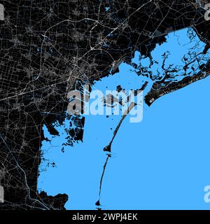 Carte de Venezia, ville métropolitaine de Venise, Italie Illustration de Vecteur