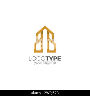 BB Building logo simple. Lettre B logo Home Illustration de Vecteur