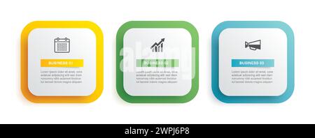modèle d'index de papier à onglet infographie de 3 données. Arrière-plan abstrait de l'illustration. Illustration de Vecteur