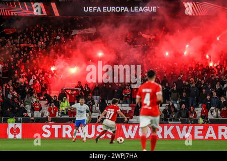 Lisboa, Portugal . 07 mars 2024. Lisboa Portugal, 7 mars 2024 : les fans de SL Benfica lors du match de l'UEFA Europa League entre SL Benfica vs Rangers FC au stade Luz de Lisbonne, Portugal (João Bravo /SPP) crédit : SPP Sport Press photo. /Alamy Live News Banque D'Images