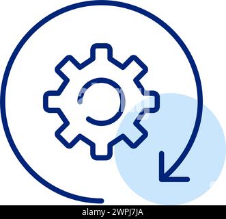 Actualisation des paramètres de l'application. Renouvellement continu. Pixel Perfect, icône de vecteur de contour modifiable Illustration de Vecteur