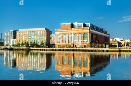 Bâtiments historiques de la rivière Providence à Providence - Rhode Island, États-Unis Banque D'Images