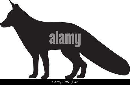 Vecteur silhouette noire d'un renard Illustration de Vecteur