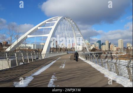 La vie hivernale à Edmonton, Alberta, Canada. Banque D'Images