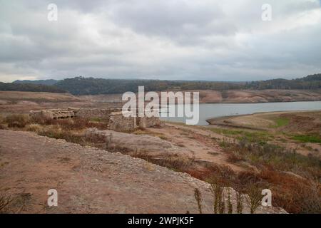 Une vue panoramique du marais de Panta de Sau en Catalogne, Espagne Banque D'Images