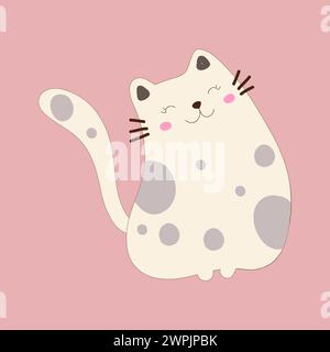 Mignon Kawaii Cat icône Illustration de Vecteur